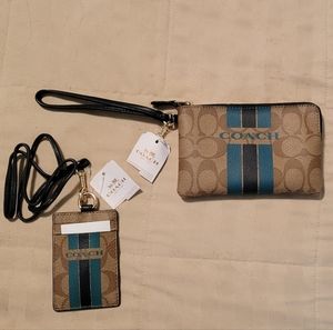 NWT - 2 Piece Set: Coach Wristlet and Card Lanyard